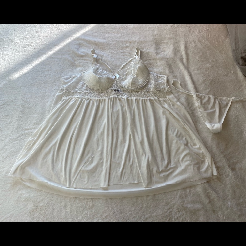Cream Sheer and Lace Fashion Nova Babydoll
